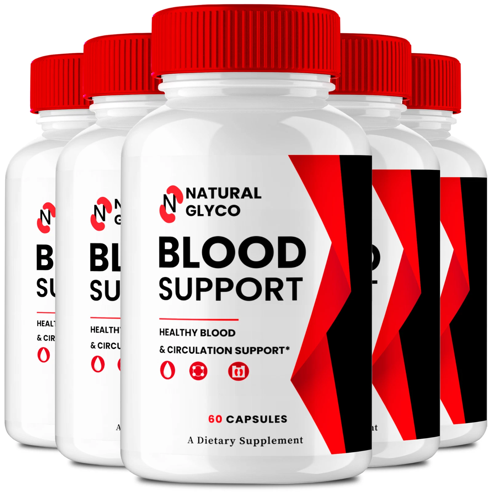 (5 Pack) Natural Glyco Blood Capsules, Healthy Circulation & Stable Levels Pills