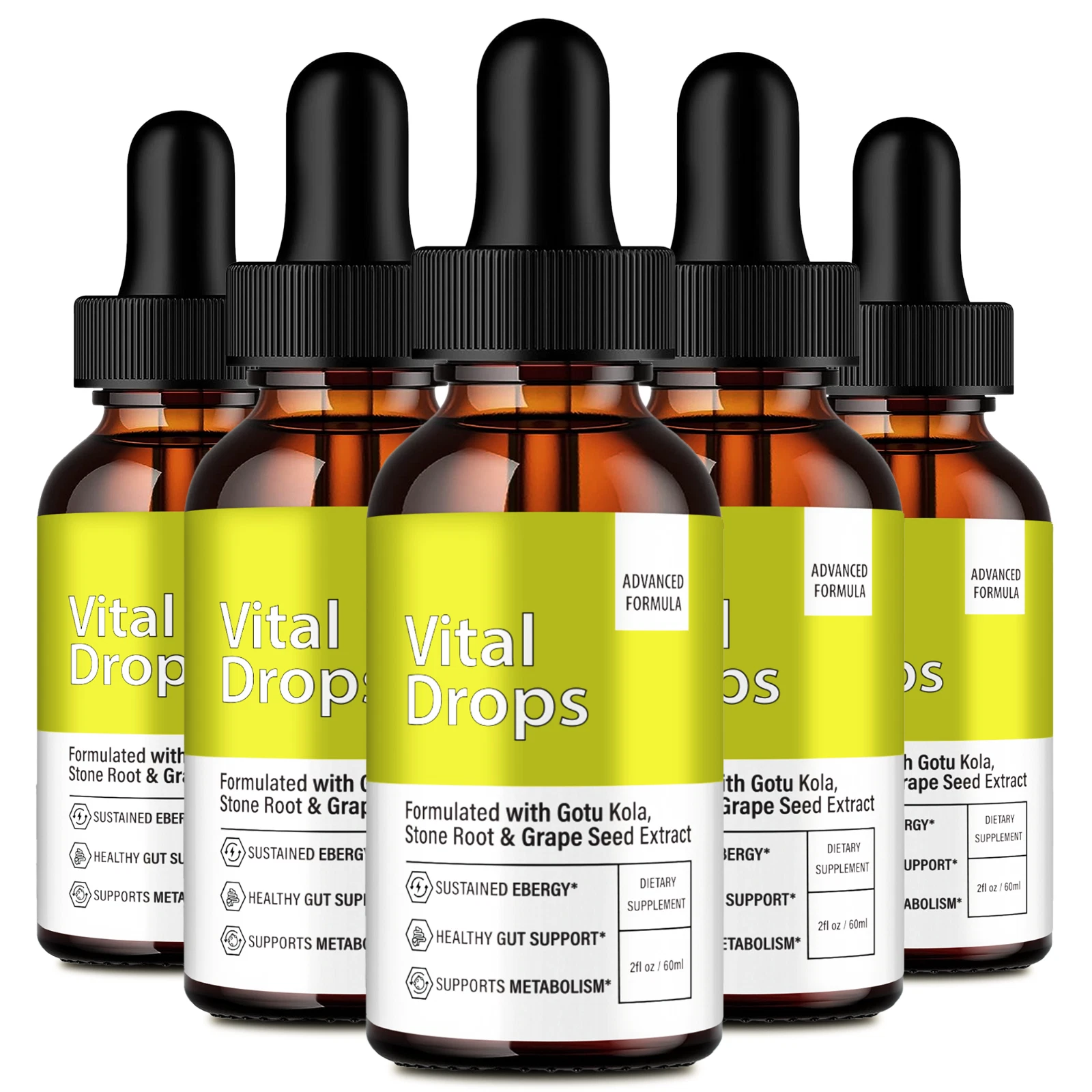 (5 Pack) Vital Drops, Advanced Formula Natural Blood Support Formula