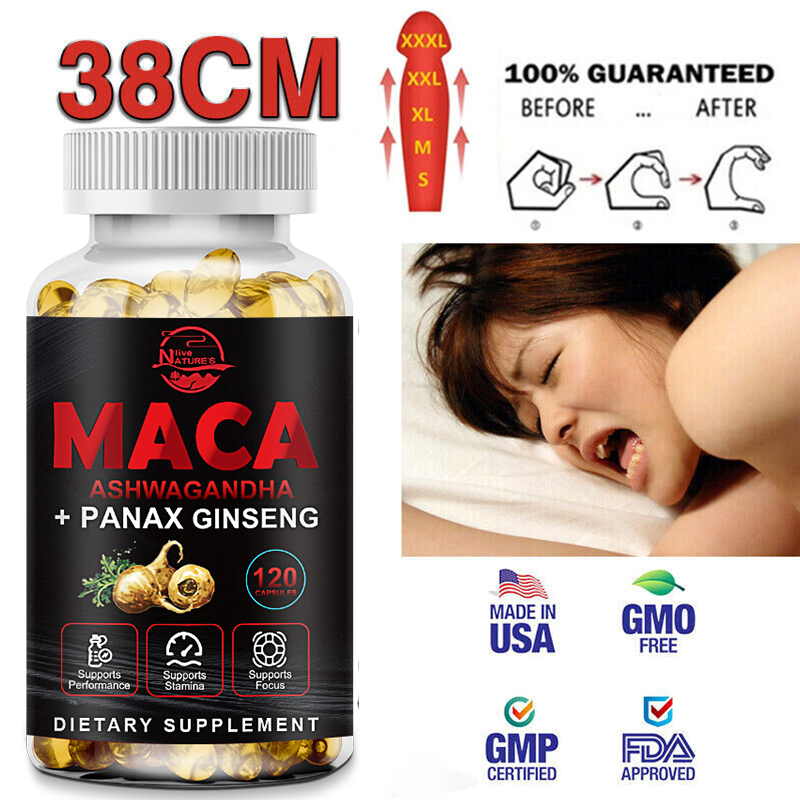 Organic Maca Root Capsules 10000mg, Peruvian Maca Extract for Men & Women 120pcs