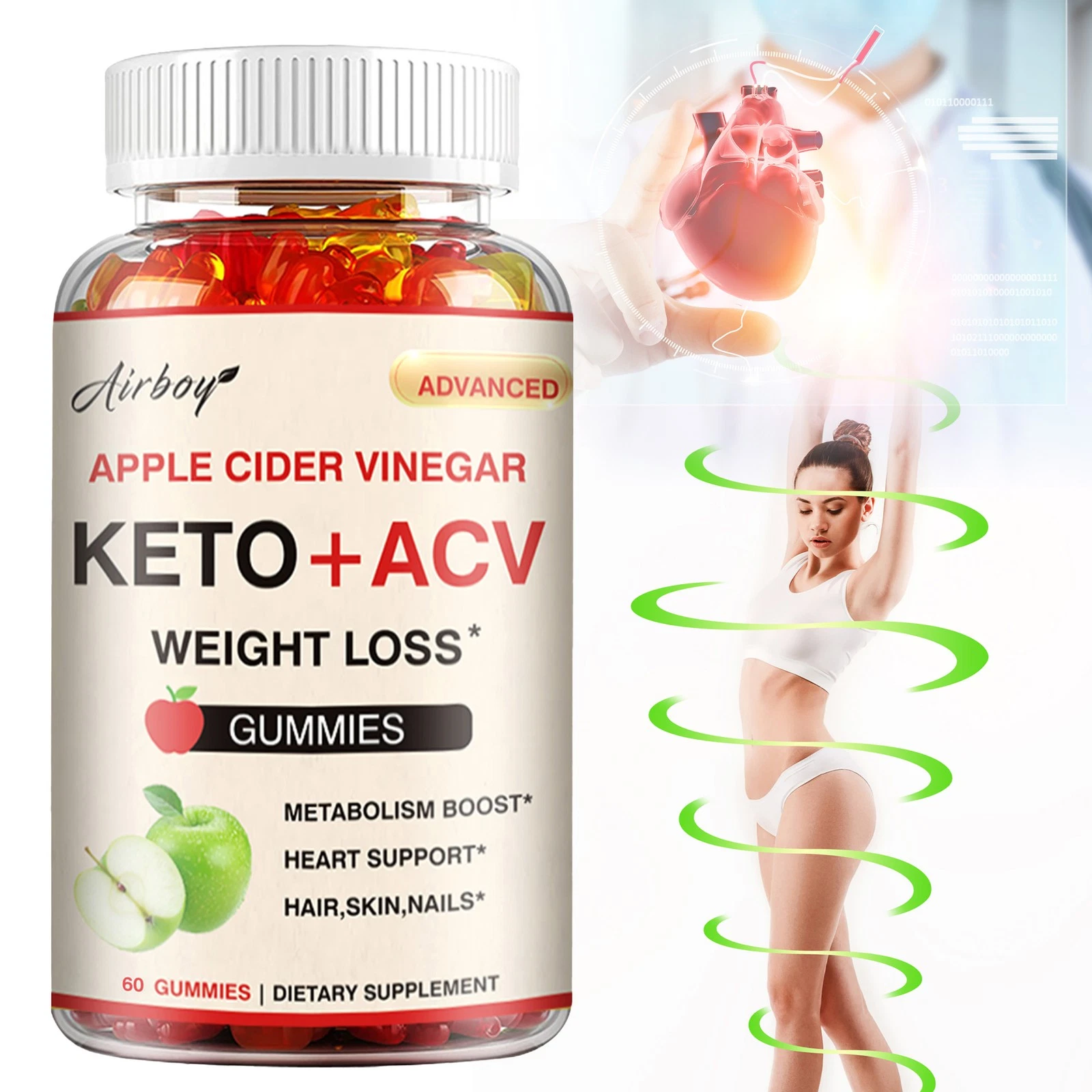 Keto+ACV Gummies - with Apple Cider Vinegar - Improve Digestion and Weight Loss