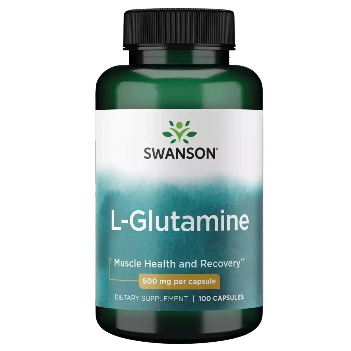 Swanson L-Glutamine 500mg muscle health & Recovery 100 capsules 8/2026