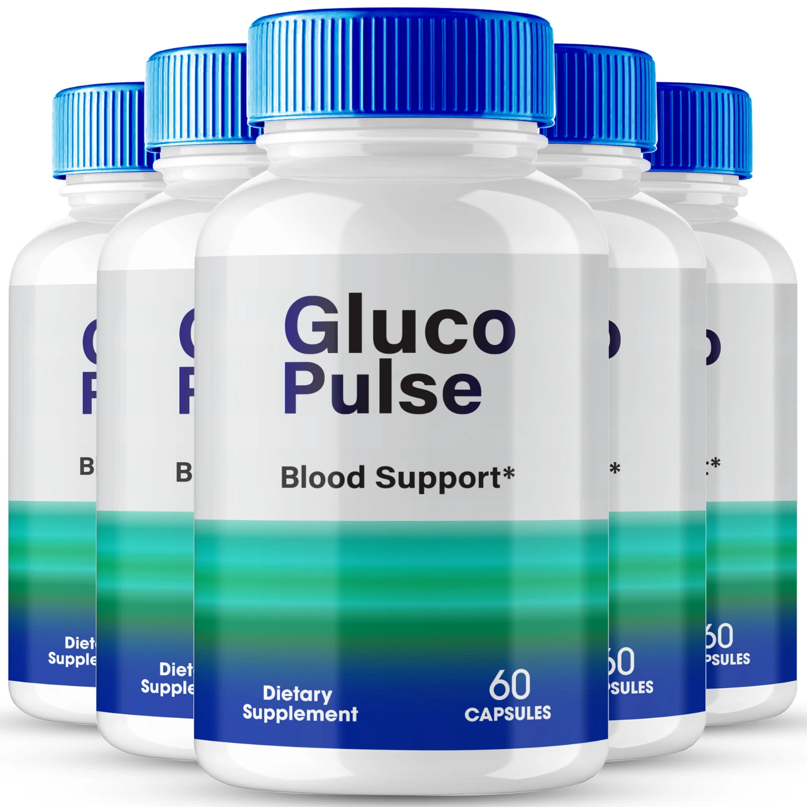 (5 Pack) Gluco Pulse Blood Sugar Support Capsules, GlucoPulse Blood Pills