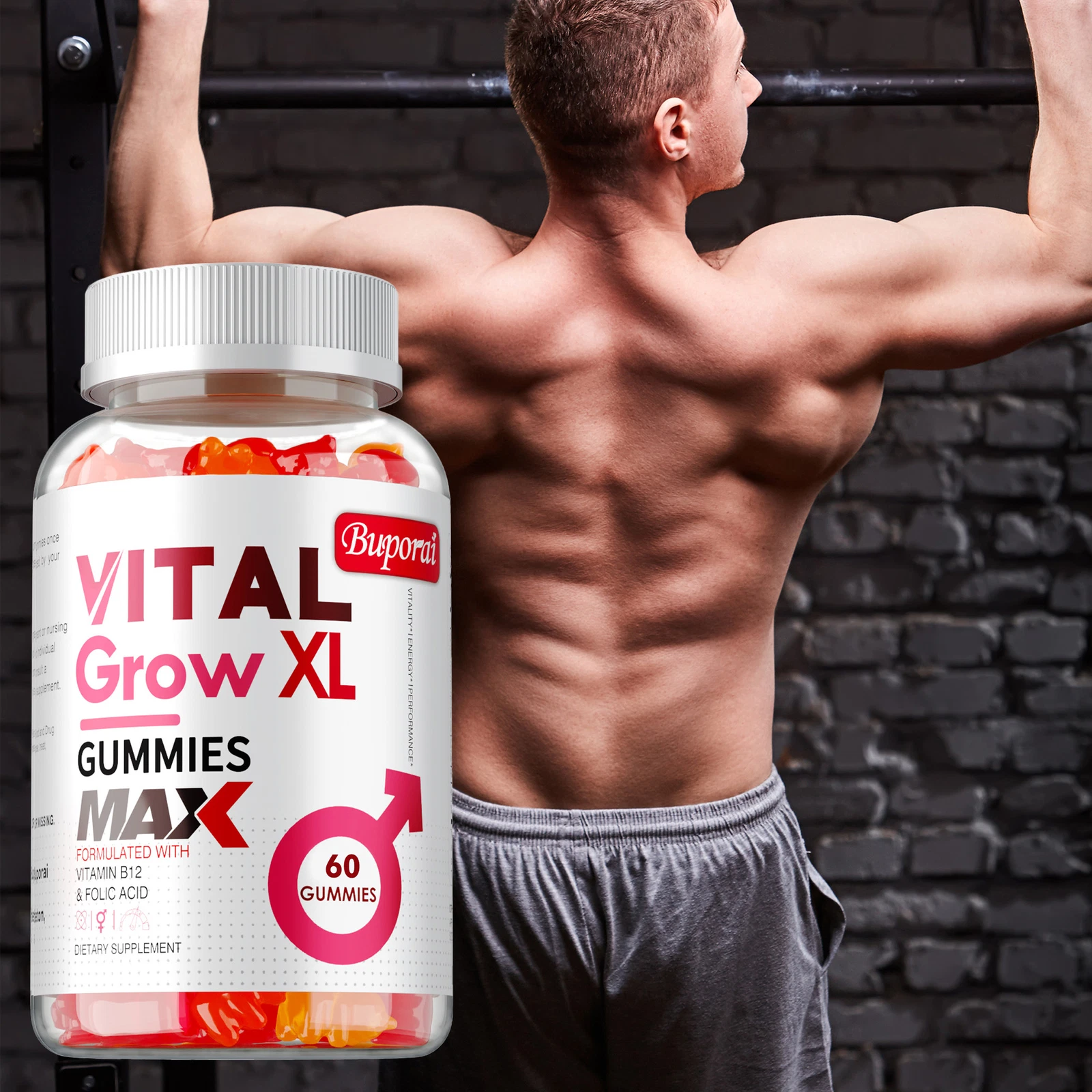 Vital Grow XL Male Gummies - Enhances Energy and Endurance, Muscle Recovery