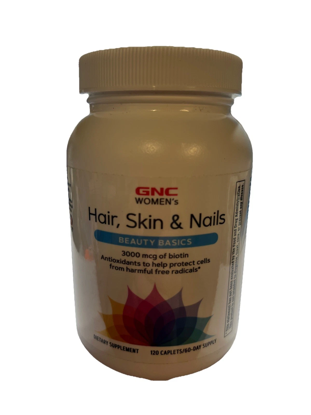 GNC Women's HAIR SKIN&NAILS 120 caplets 3000 mcg Biotin Exp.08/2026