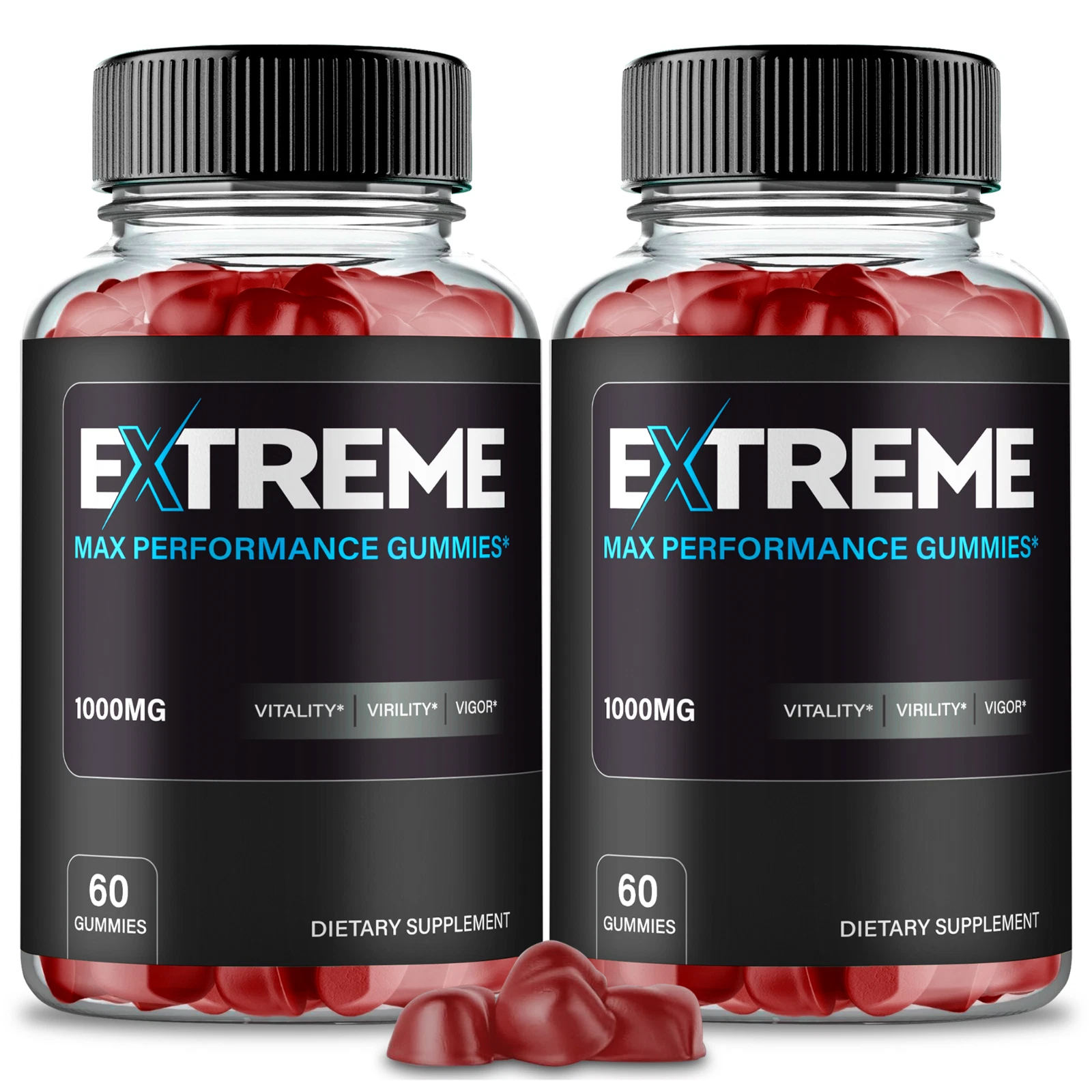 (2 Pack) Extreme Max Performance Male Gummies ExtremeMax Men Supplement Gummy