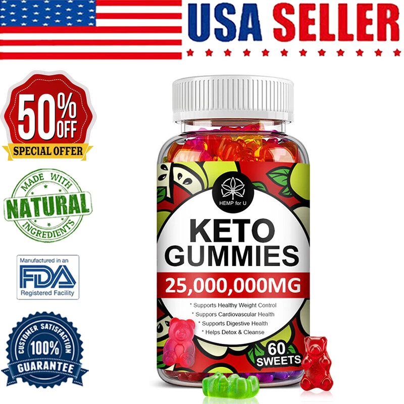 Keto Gummies ACV Ketone Weight Loss Fat Burner Strong Belly Slimming 60 Gummy US