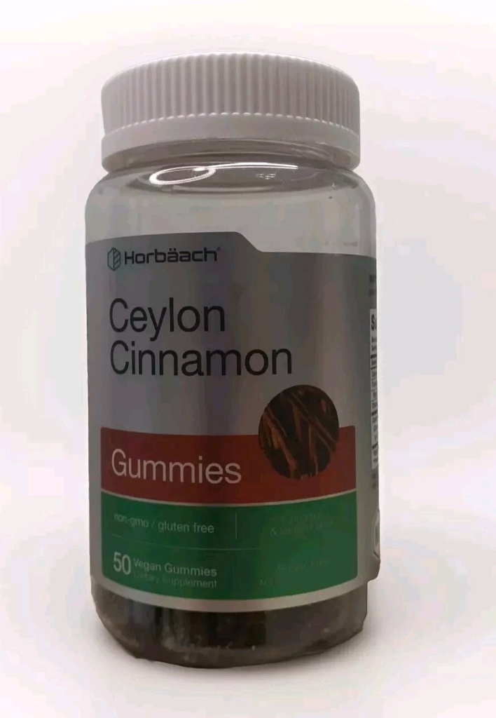 Ceylon Cinnamon Gummies 50 Count Vegan, Sugar Free by Horbaach