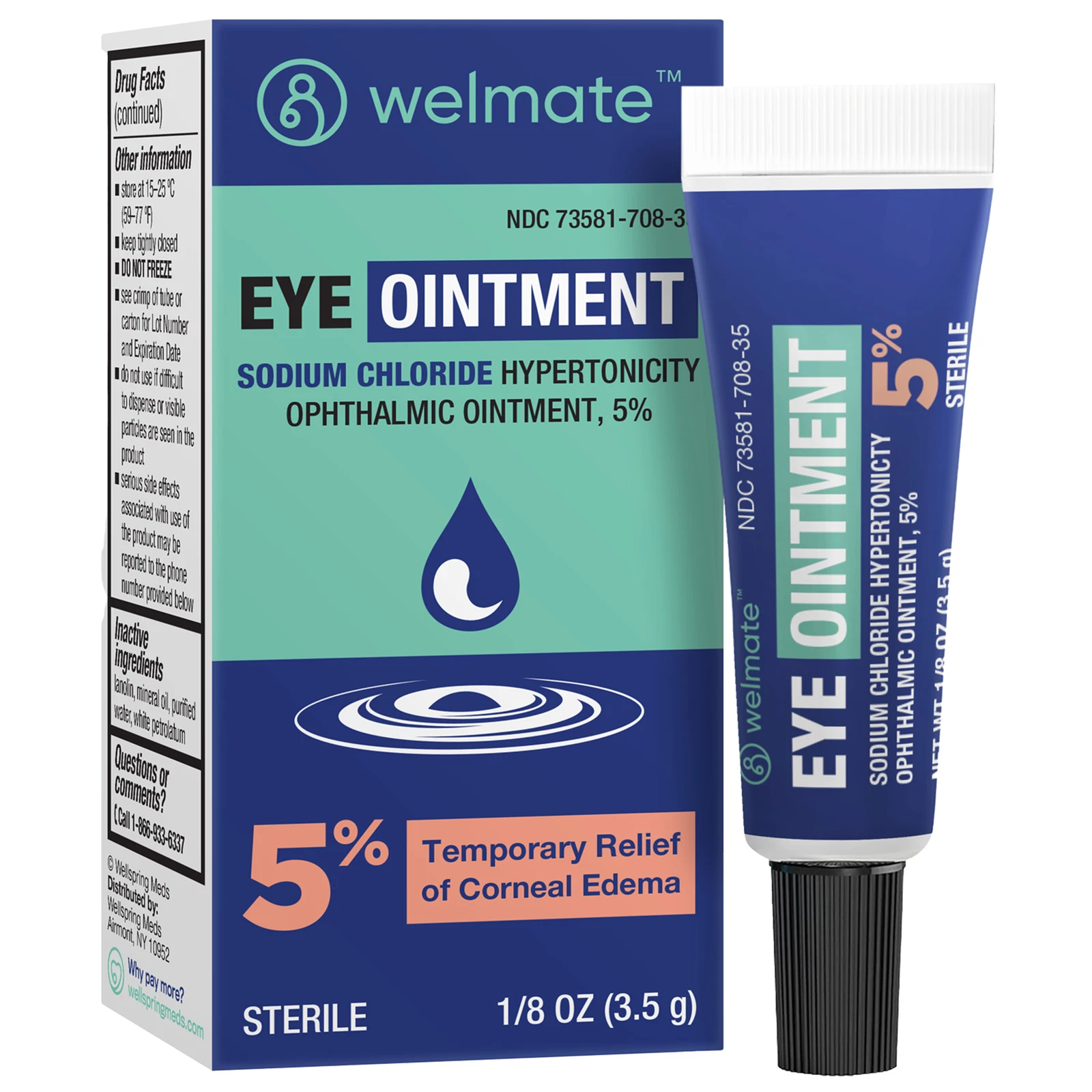 WELMATE Sodium Chloride Eye Ointment 5% | 3.5g Exp 4/28 (Generic Muro128)