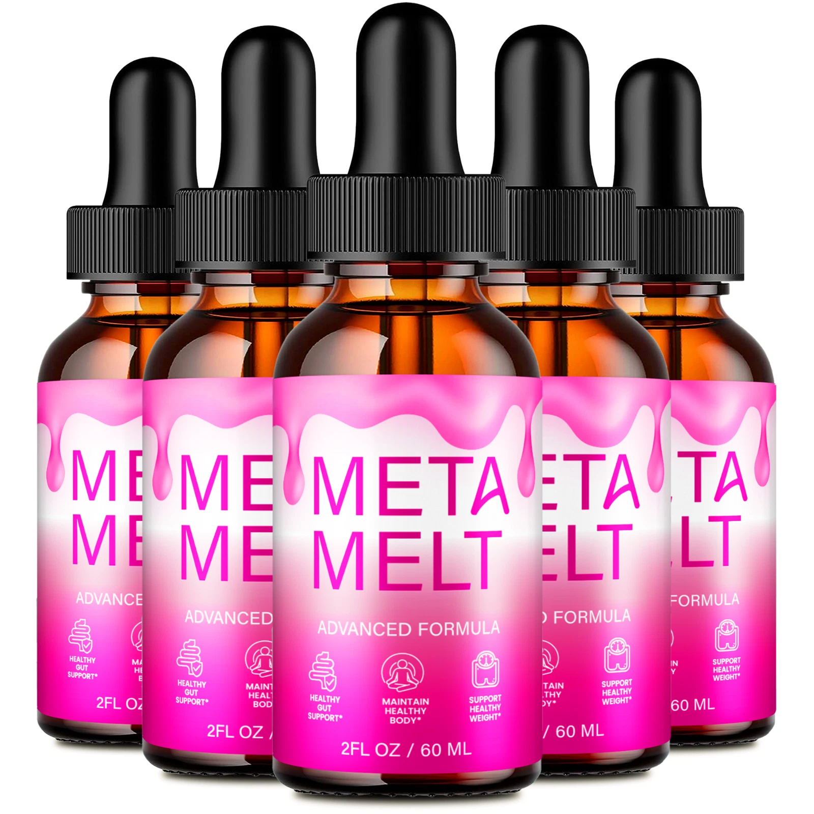 (5 Pack) Meta Melt for Weight Loss - MetaMelt Advanced Fat Burner Formula Drops