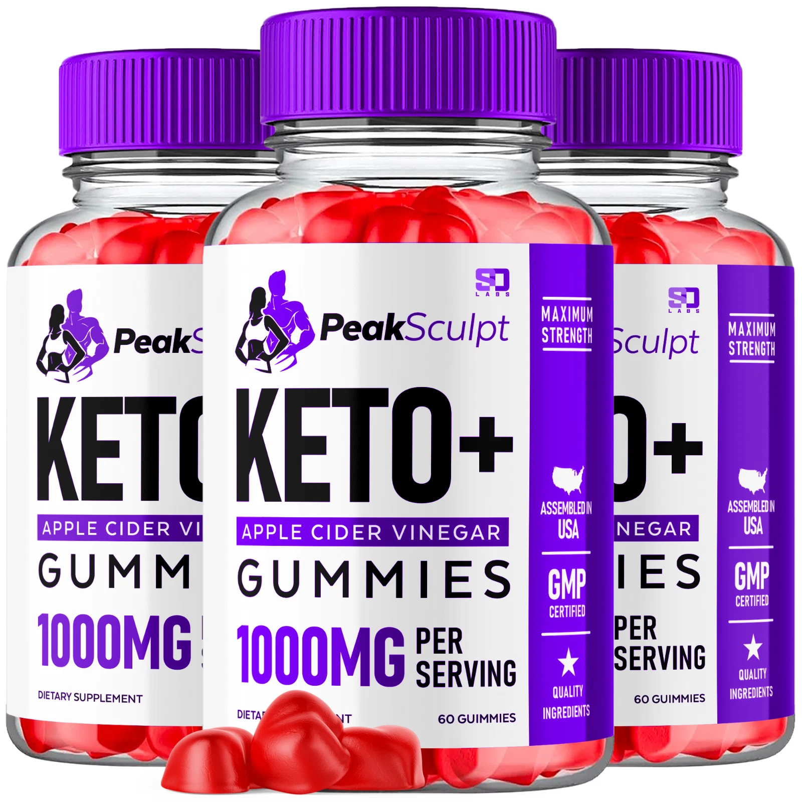 Peak Sculpt Keto ACV Gummies 1000MG Maximum Strength Formula 180 Gummies