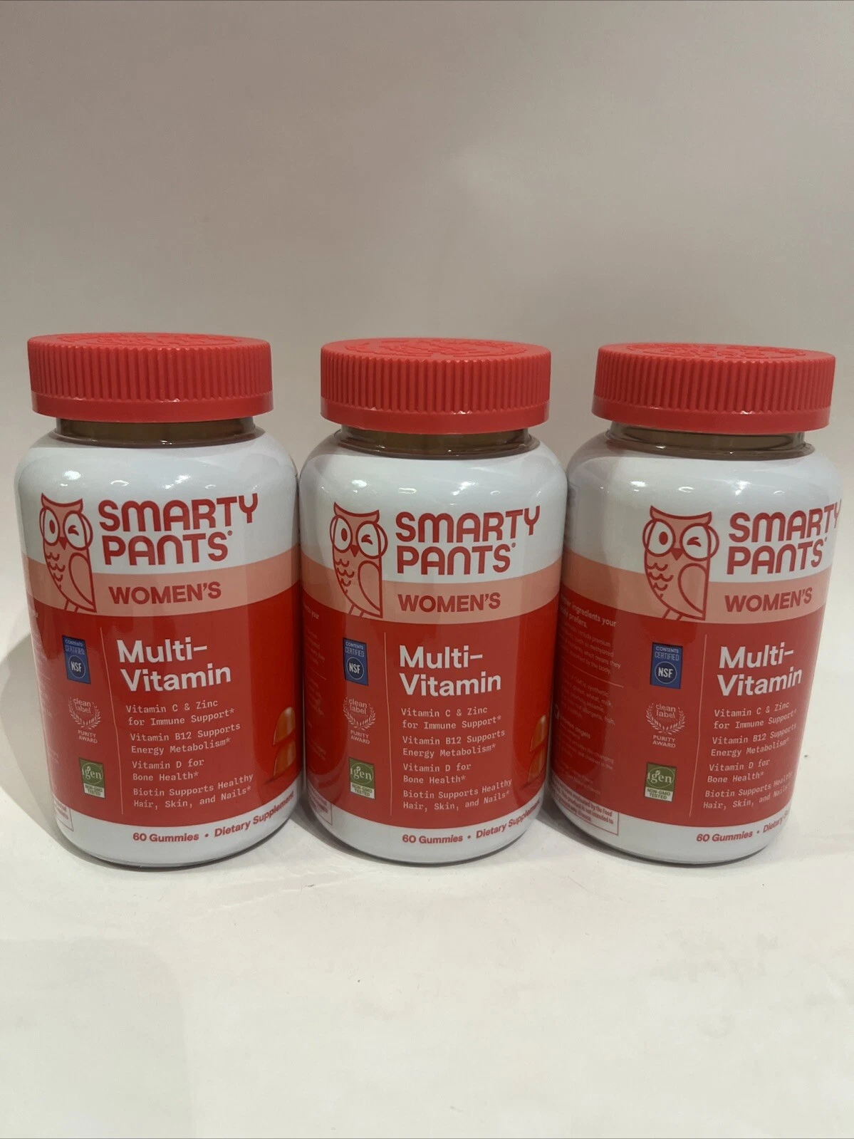 3 PAC Smarty Pants Women's Gummy Multi Vitamins 60 Gummies Each EXP 11/2025