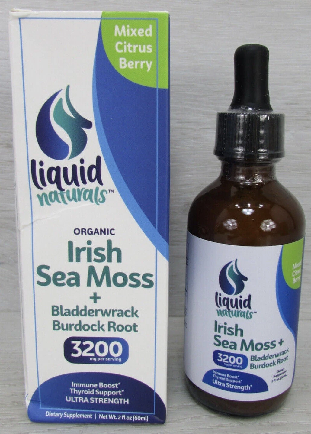 Liquid Naturals Irish Sea Moss + Bladderwrack Burdock Root Liquid Exp 9/2025