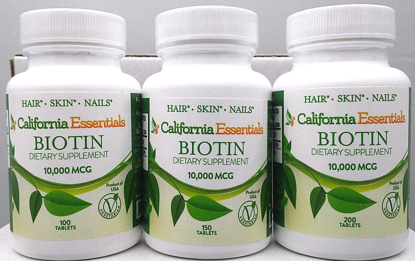 HEALTHY HAIR SKIN NAILS-10,000mcg BIOTIN + Calcium-NEW-SEALED-FREE SHIPPING