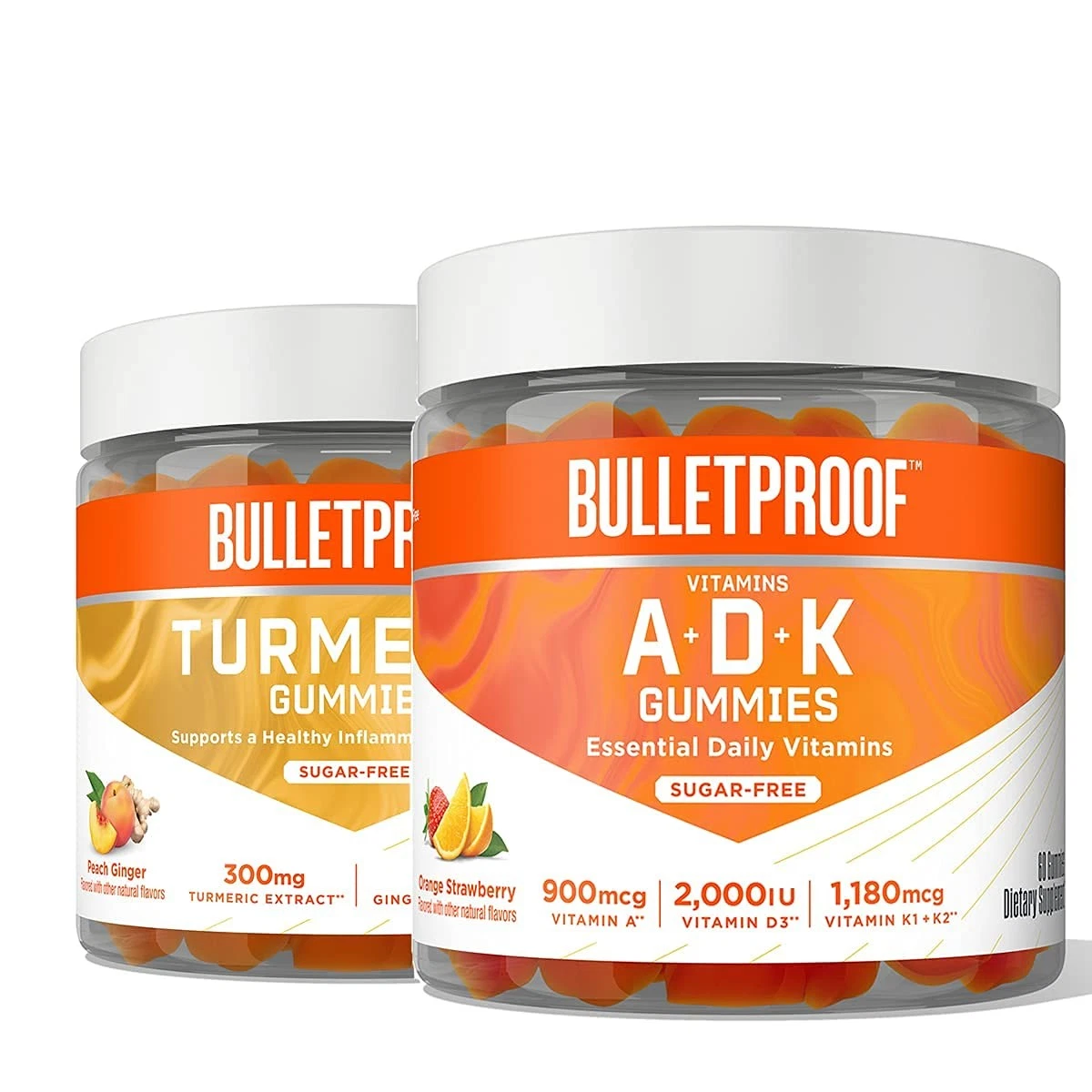 Bulletproof Vitamins A+D+K, 60 Sugar-Free Gummies, Strawberry Orange Flavor