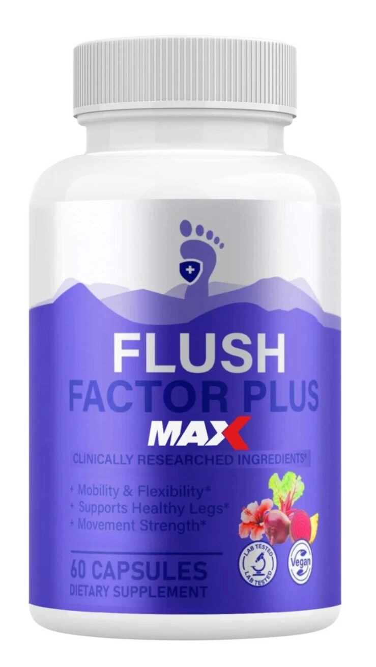 Flush Factor Plus MAX Supplement for Mobility & Gut Support (60 Capsules)