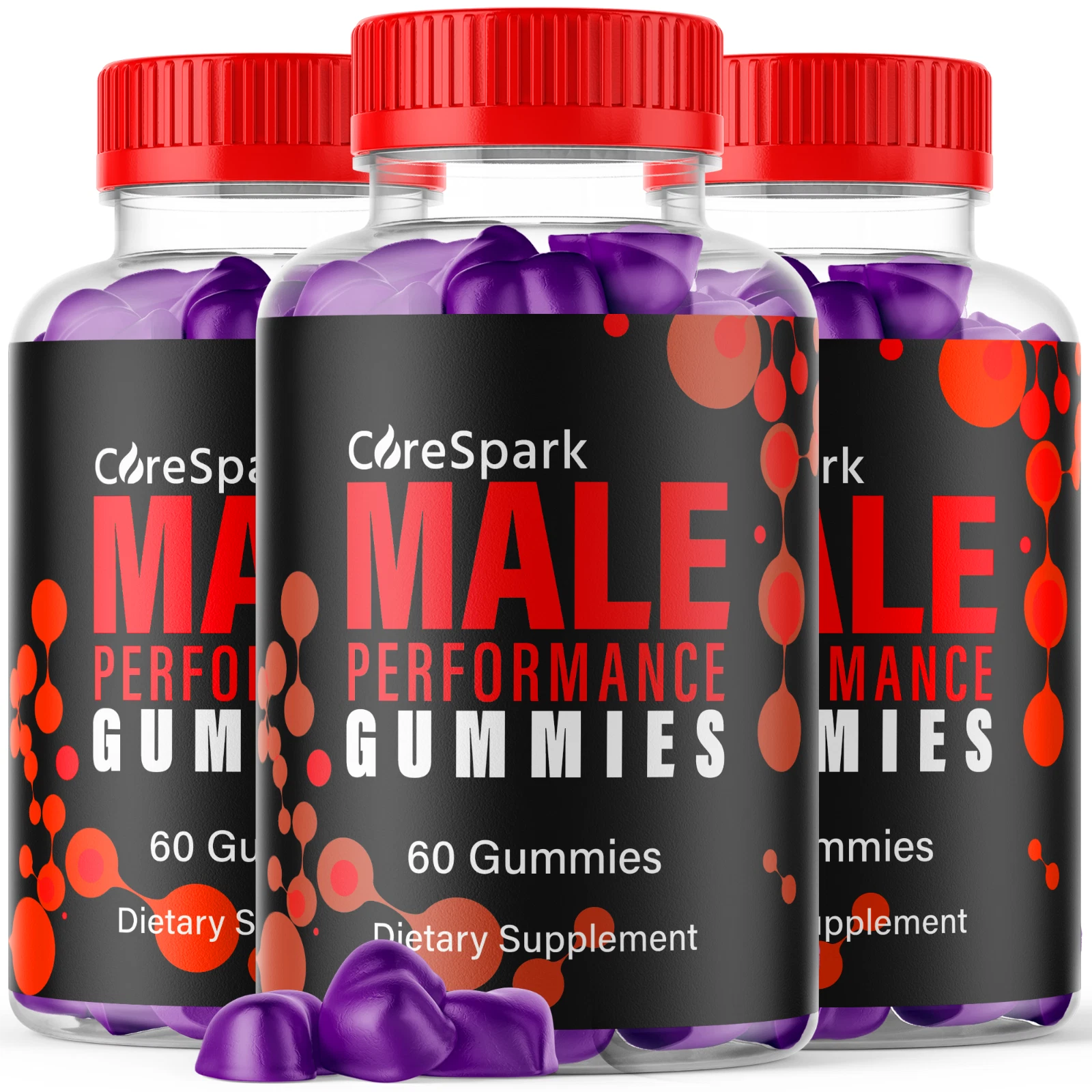 (3 Pack) Corespark Men's Gummies, Core Spark Advanced Pro Formula 180 Gummies