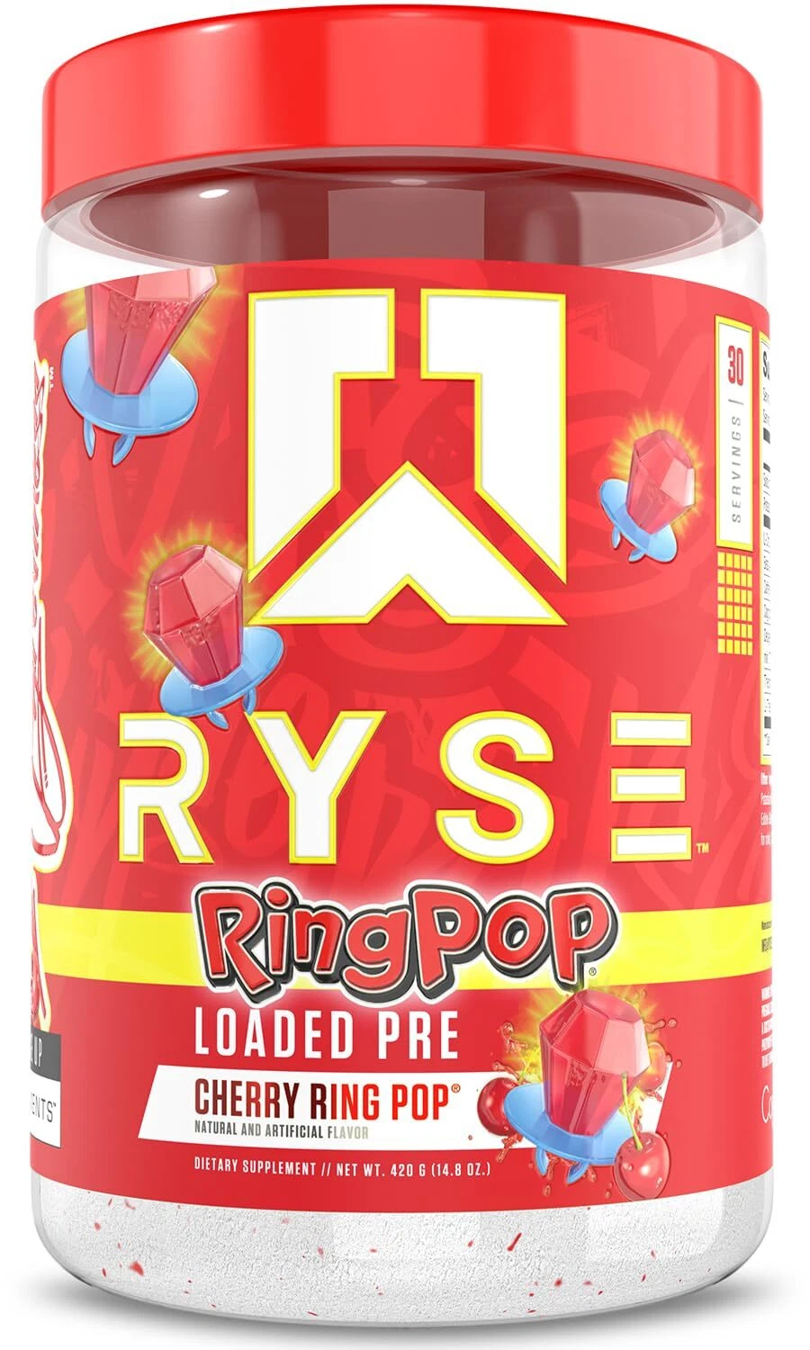 Ryse Loaded Pre Workout Powder - Ring Pop Cherry - Daily Pre-Workout for Men ...