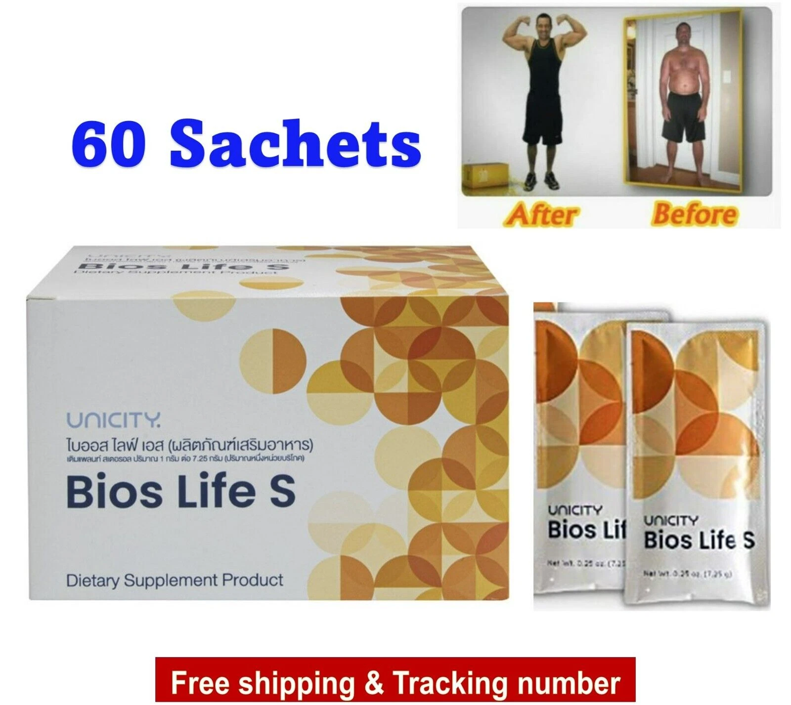 Unicity Bios Life S Slim Weight Loss Dietary Supplement Natural100% 60 Sachets