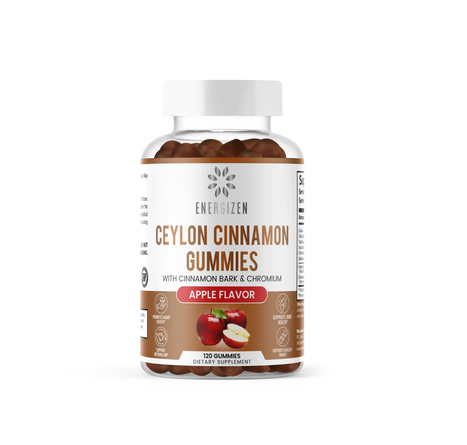 Energizen Sugar Free Chromium Ceylon Cinnamon 2000 mg 120 Vegan Gummies EXP 8/26