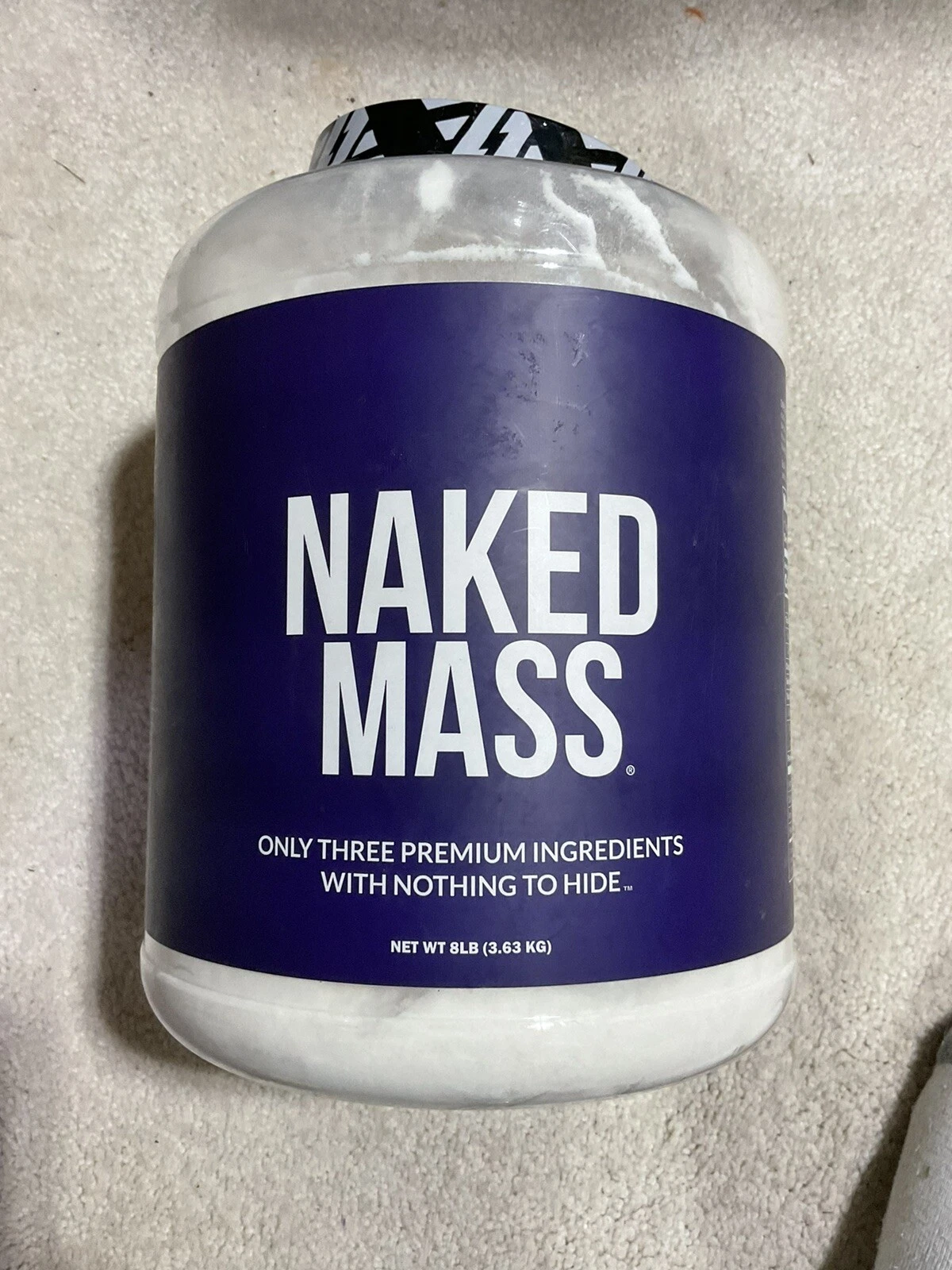 NAKED MASS - Natural Weight Gainer Protein Powder - 8lb Bulk, GMO Free, Glute...
