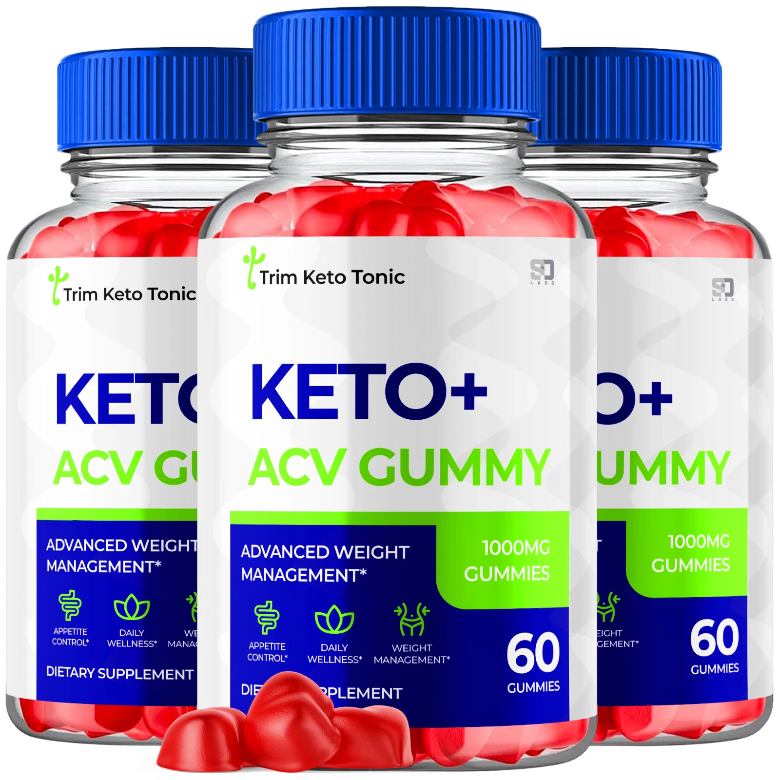 (3 Pack) Trim Keto Tonic, Trim Keto Tonic ACV Weight Loss Gummies (180 Gummies)