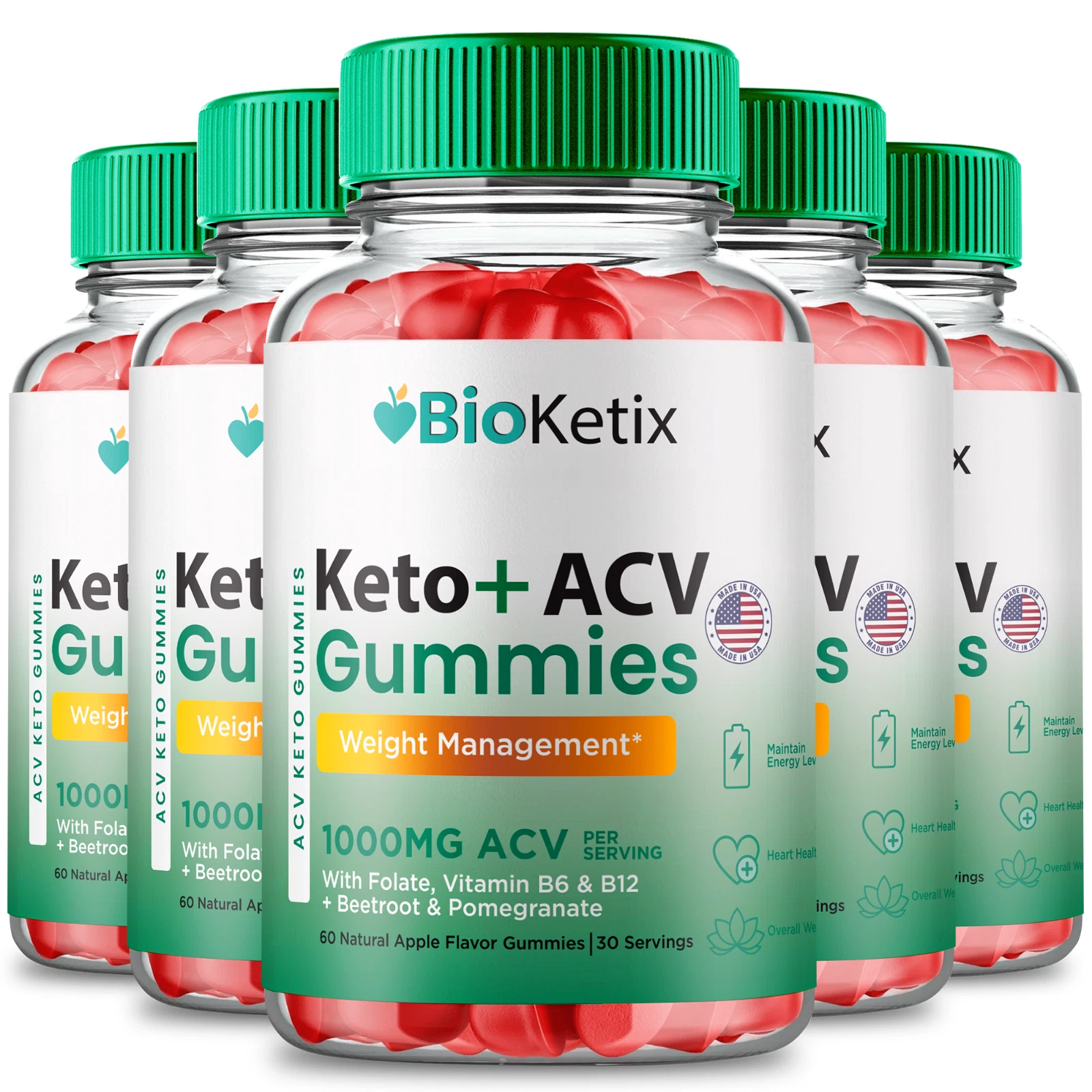 (5 Pack) Bioketix Keto ACV Gummies for Advanced Weight Loss and Energy Gummy
