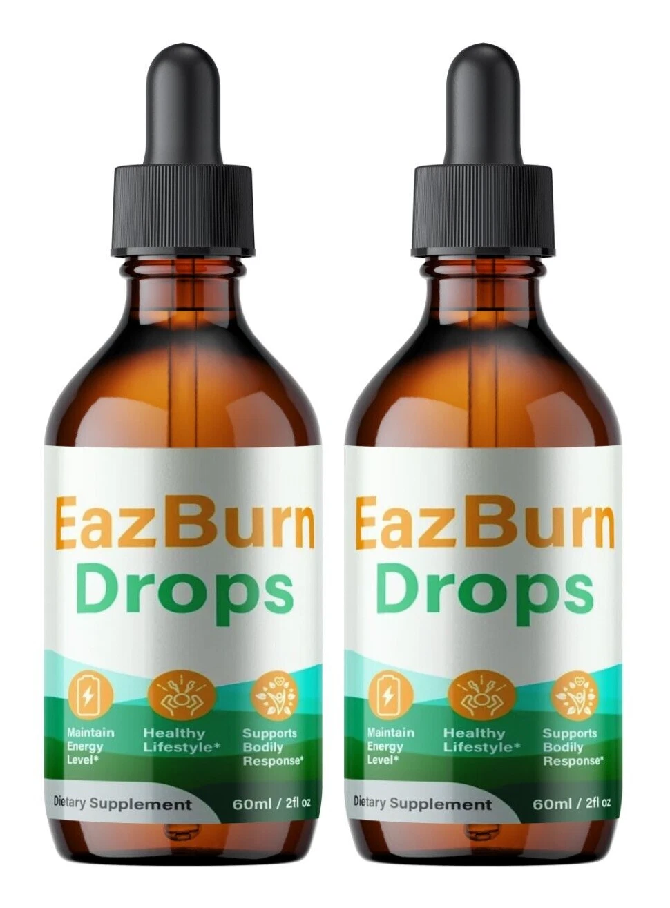 (2 Pack) EazBurn Liquid Drops, EazBurn Weight Loss for Fat Burning & Energy
