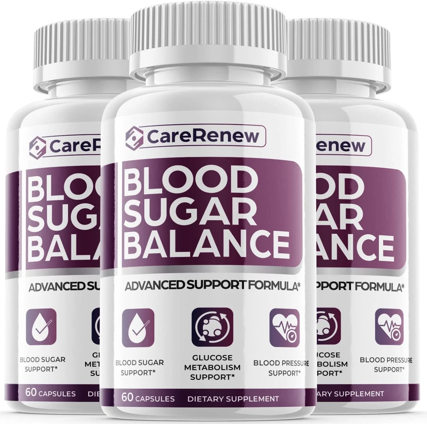 3-CareRenew Blood Sugar Supplement Supports, Glucose, Metabolism - 180 Pills