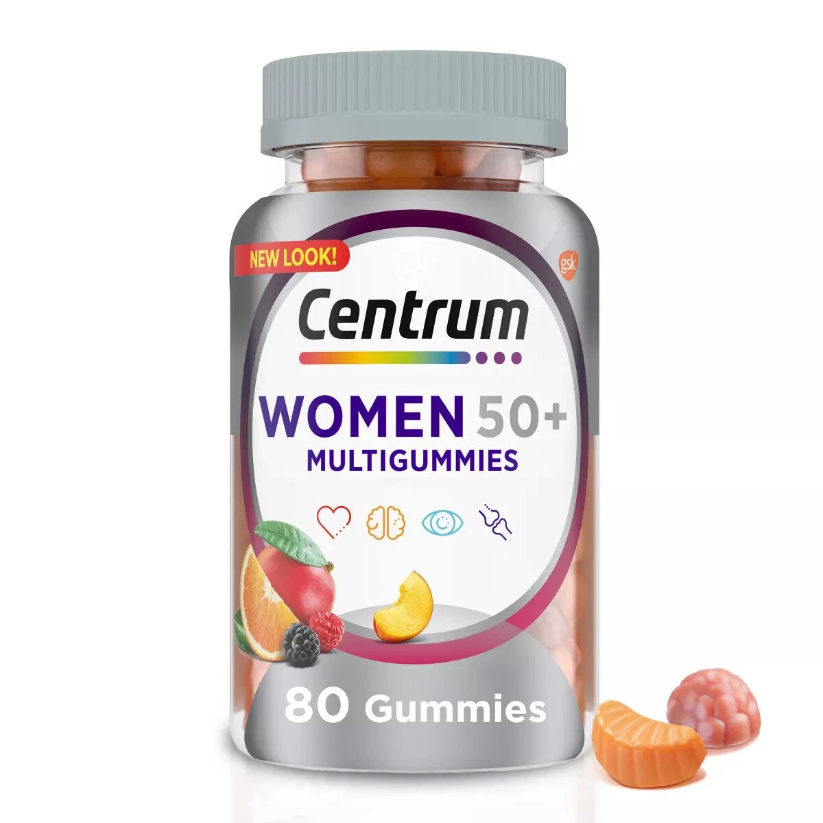 Centrum Women 50+ plus Multivitamin Supplement, Assorted Fruit 80 Gummies!