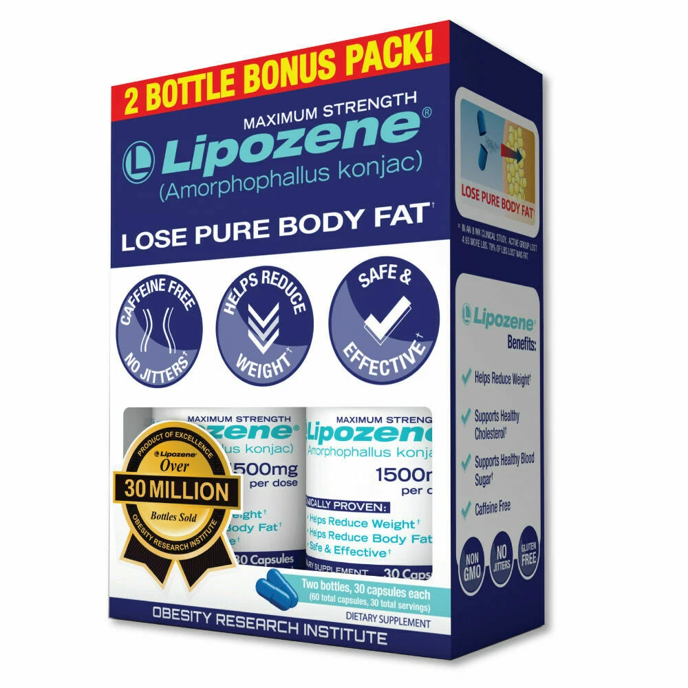 Lipozene LOSE PURE BODY FAT MAXIMUM STRENGTH 60 Caps WEIGHT LOSS DIETARY SUPPLEM