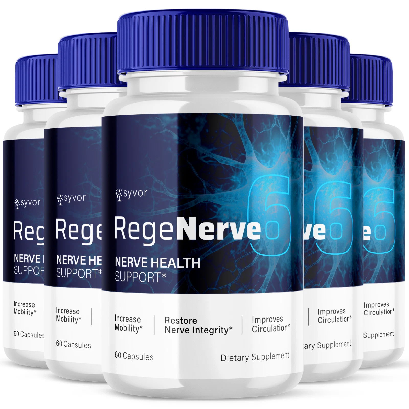 RegeNerve 6 Advanced Nerve Support Formula Maximum Strength Vitamin 300 Capsules