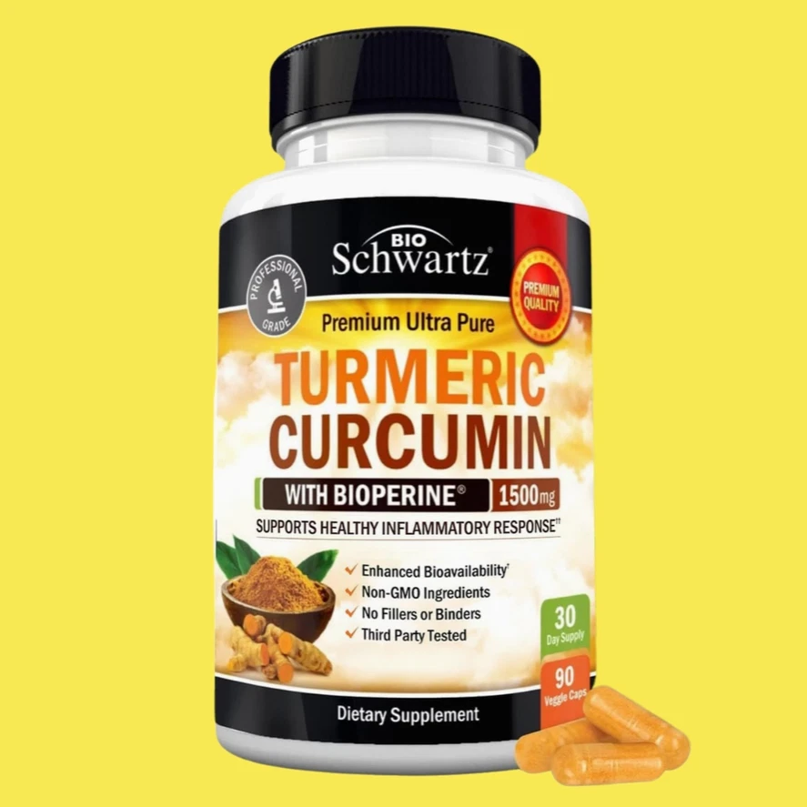 BioSchwartz Organic Turmeric Curcumin, Bioperine Enhanced Absorption, 90 ct