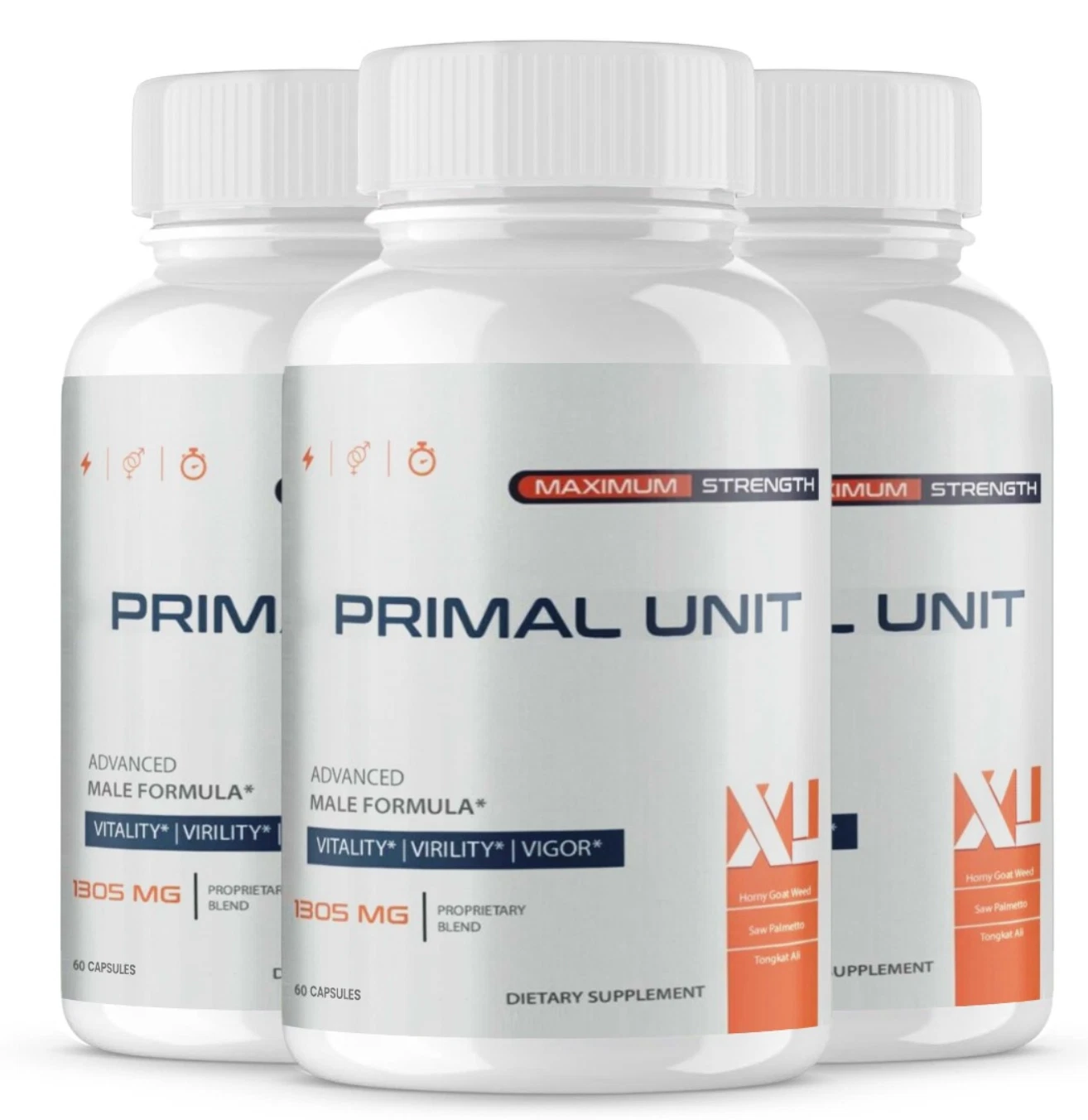 (3 BOTTLES) PRIMAL UNIT XL Pills For Men - 180 Capsules