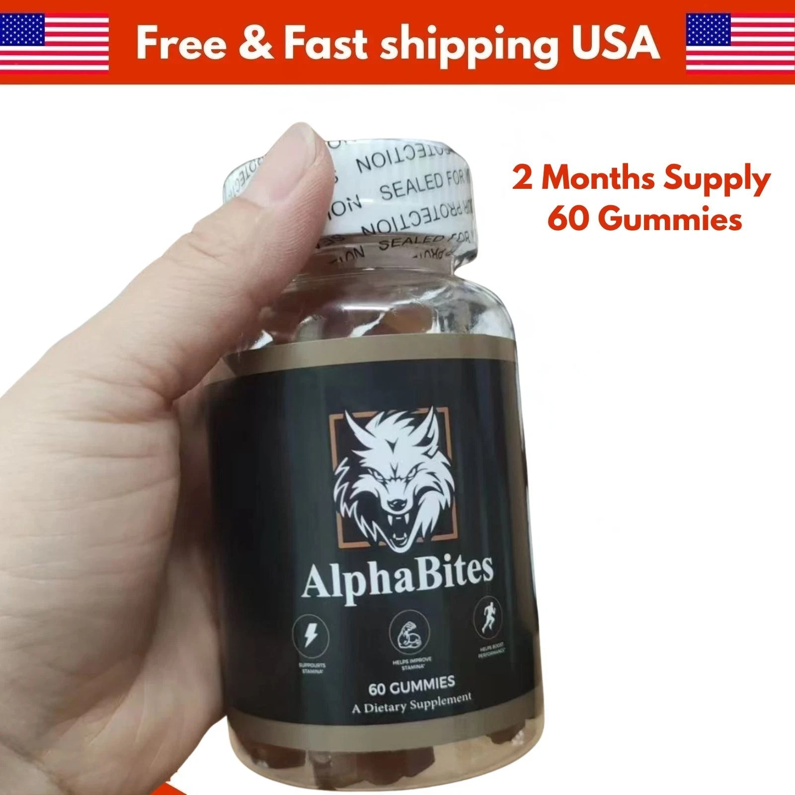 Alpha Bites Gummies AlphaBites Max Performance Gummy (2 Month Supply) 60 Gummies