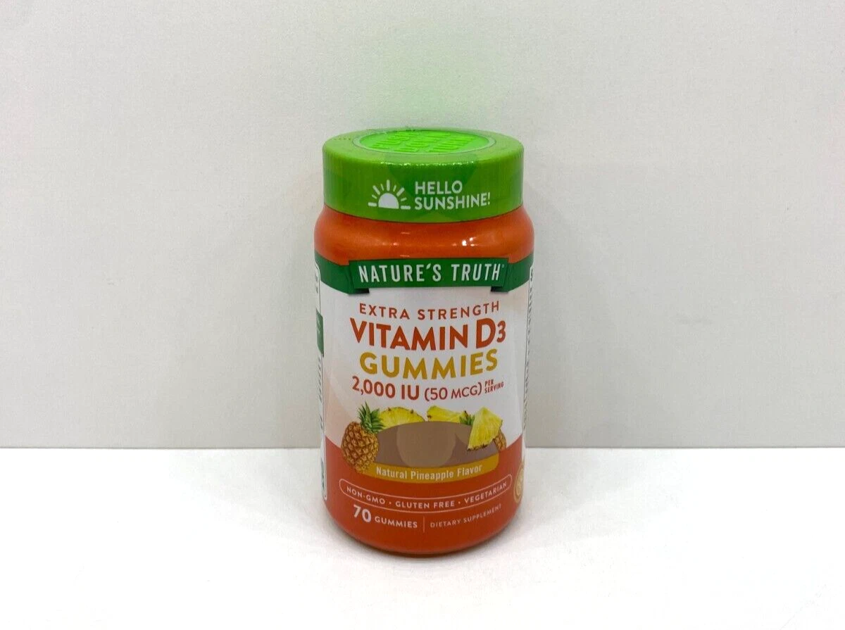 NEW Nature's Truth Extra Strength Vitamin D3 Gummies 2000 IU 50 MCG 05/2026