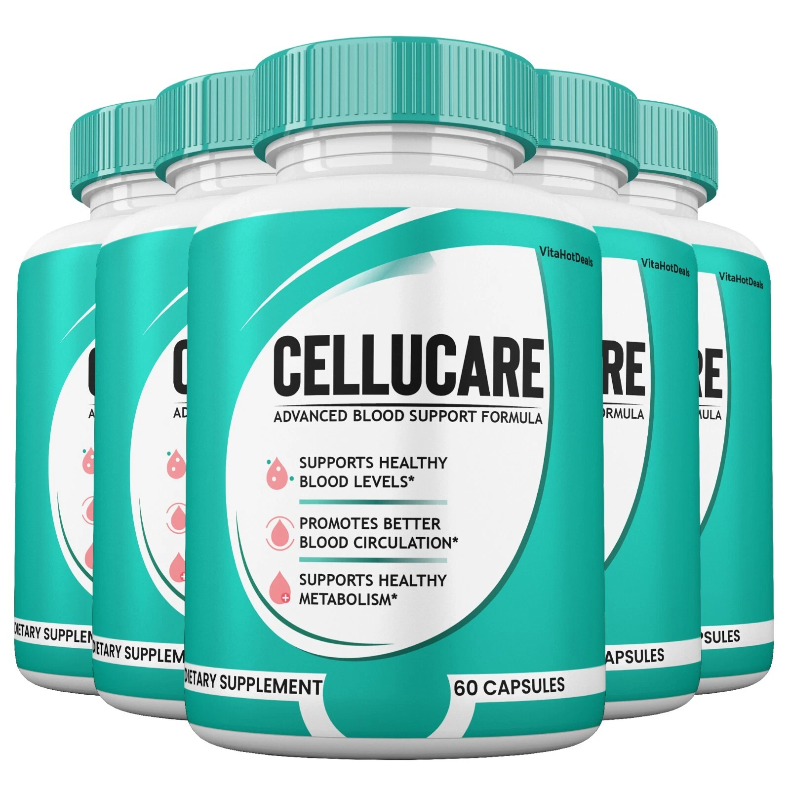 Cellucare Advanced Blood Support Capsules, Max Strength Formula, (5 Pack)