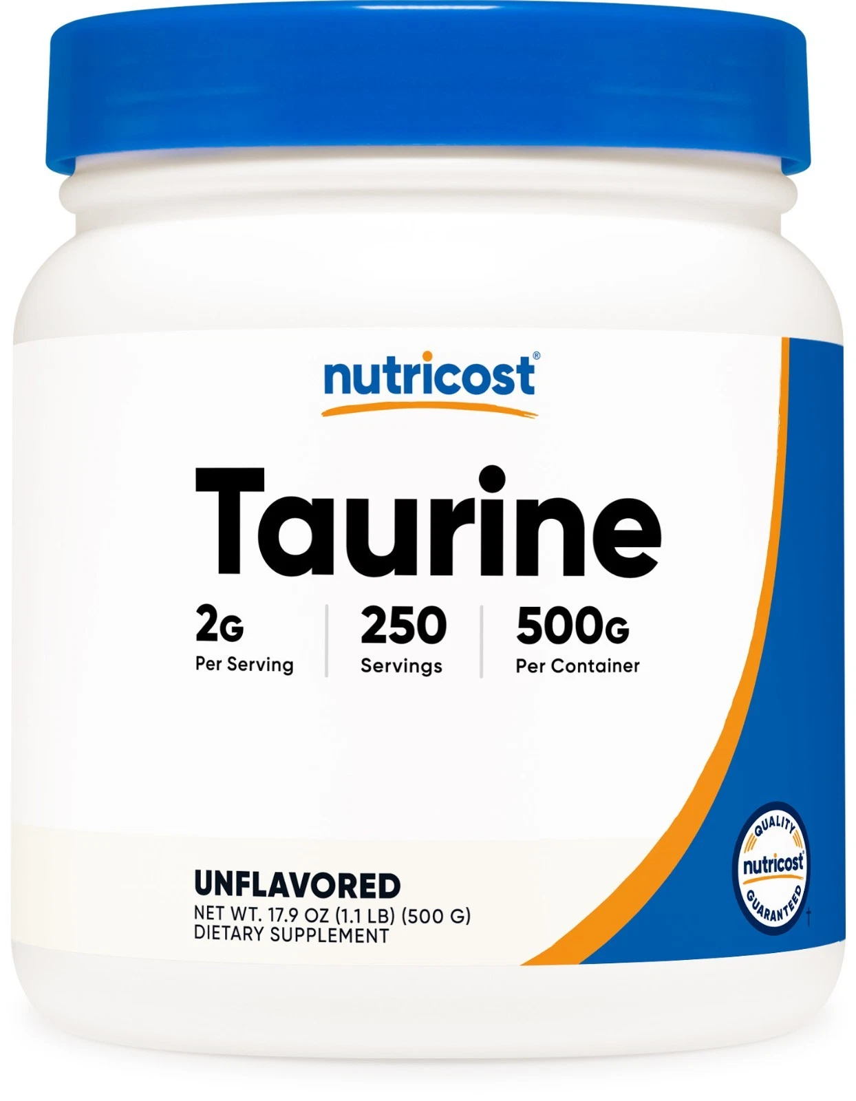 Nutricost Taurine Powder 500 Grams - 250 Servings, 2000mg Per Serving
