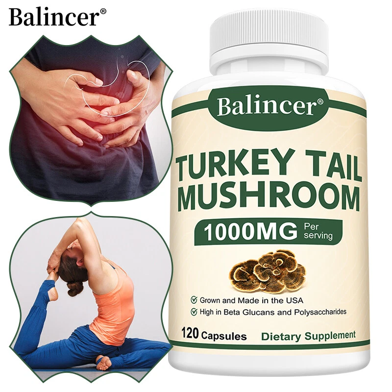 Turke Tail Mushroom Supplement - Balance Intestinal,Digestive 30 To 120 Caps