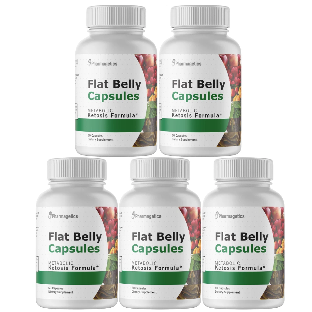 Flat Belly Capsules Metabolic Ketosis Formula - 5 Bottles 300 Capsules