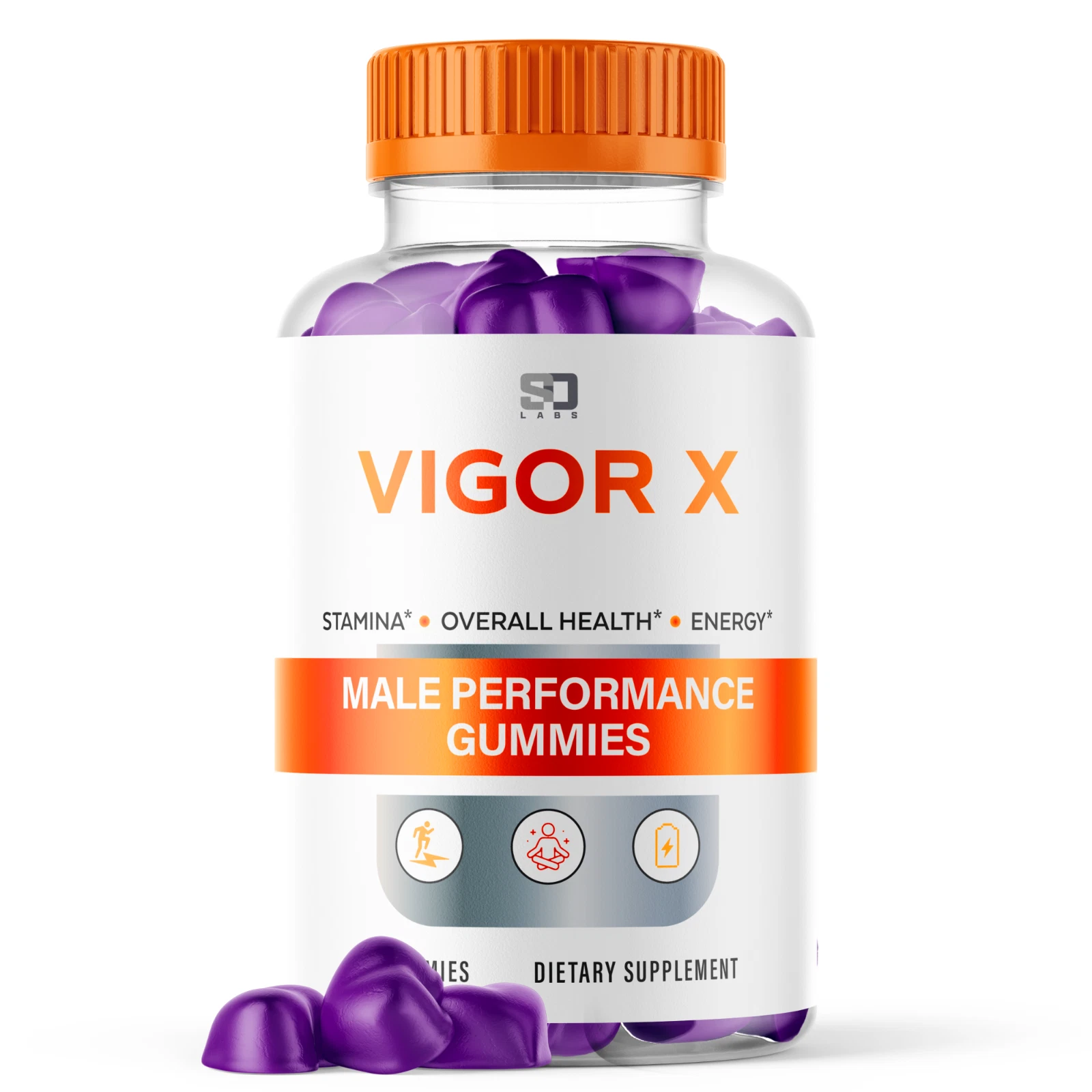 Vigor X Male Gummies - Vigor X Enhances Energy, Vitality & Stamina - 60 Gummies