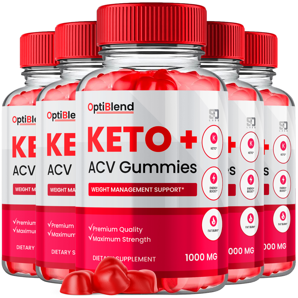 OptiBlend Keto+ACV Gummies Maximum Strength Support Weight Management (5 Pack)