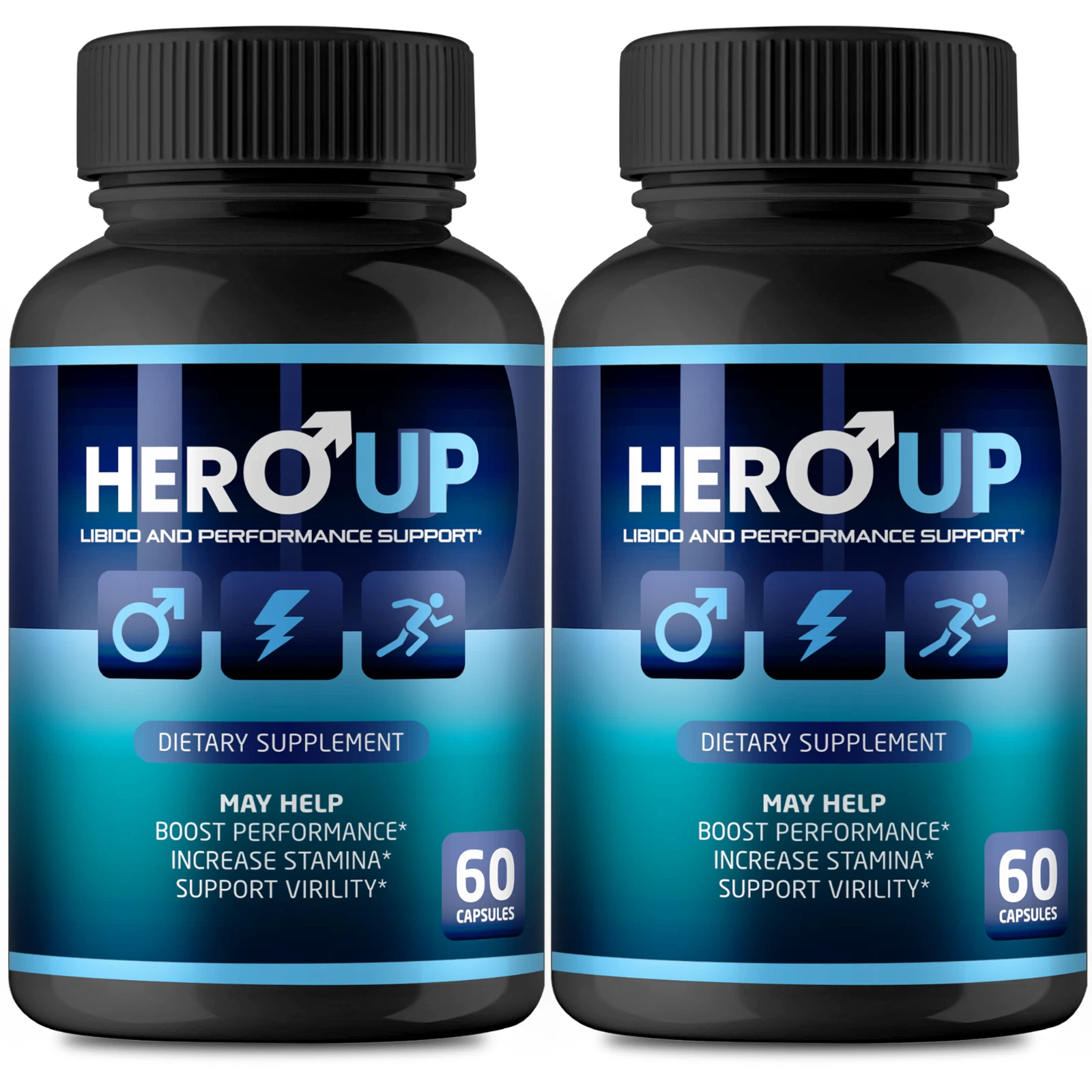 (2 Pack) Hero Up Men Enhancement Pills, HeroUp Male Health Support Capsules