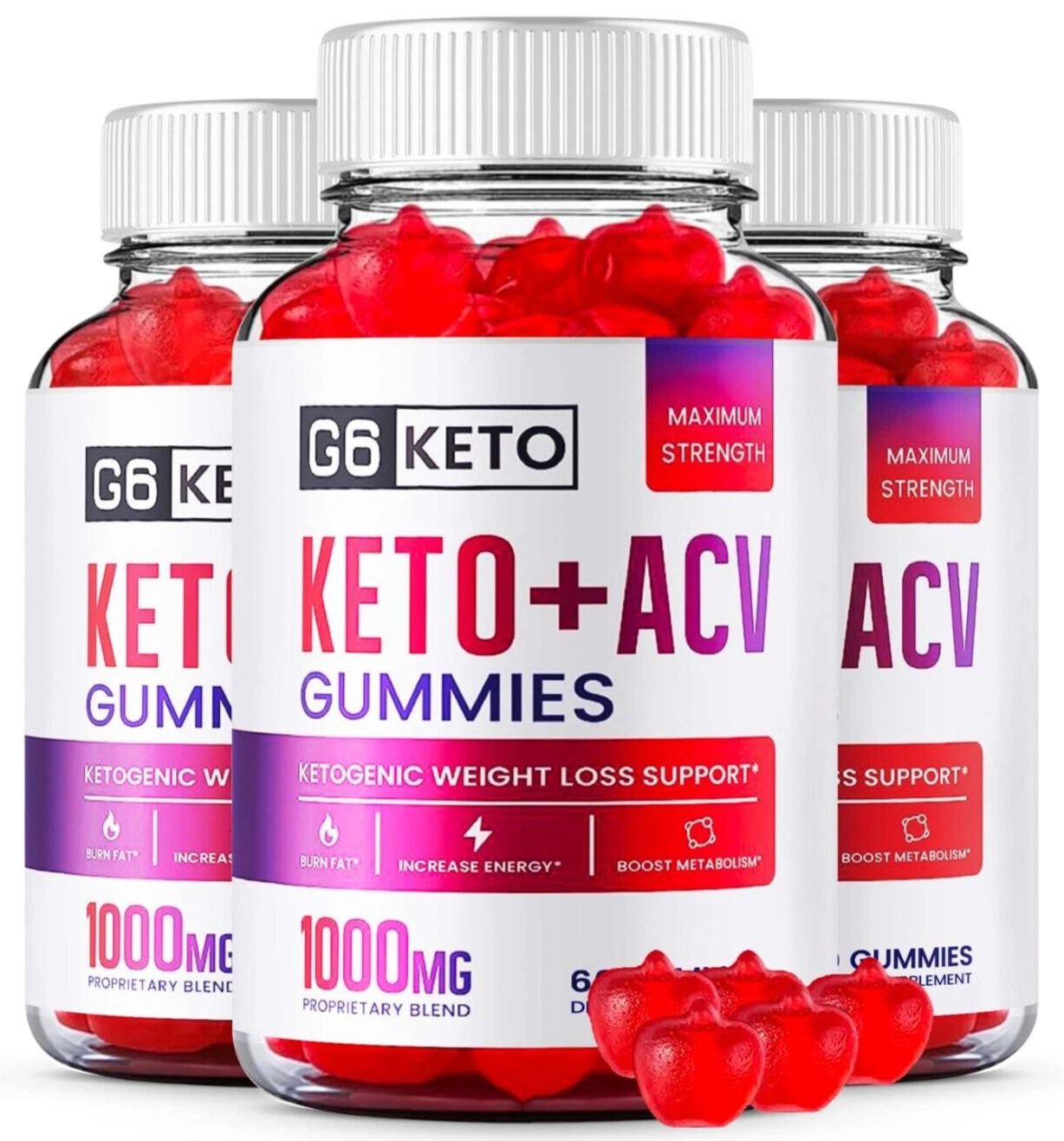 G6 Keto ACV Gummies Weight Management Support Supplement (180 Gummies) 3-Pack