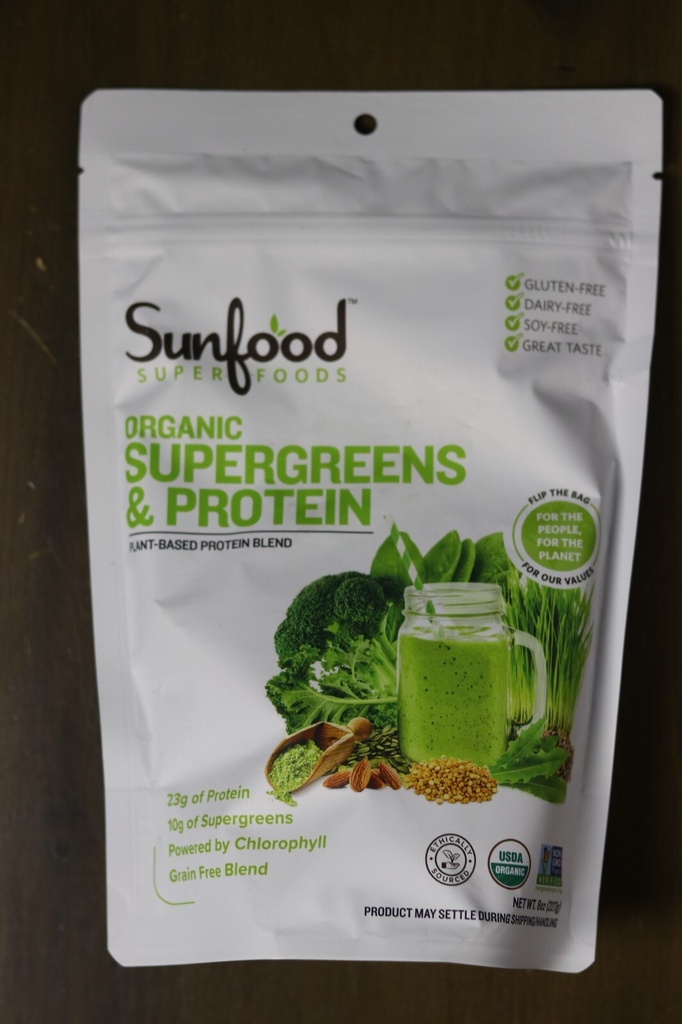 sunfood super foods organic supergreens & protein 8oz