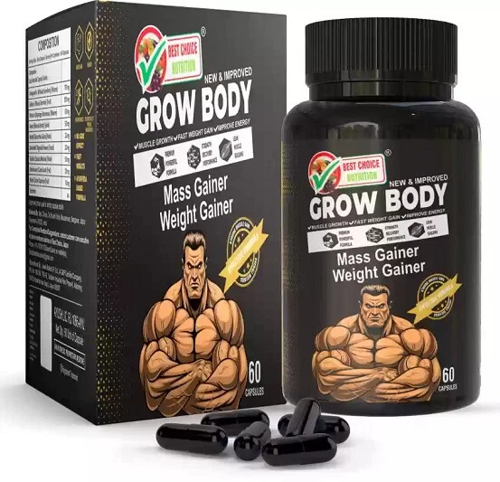 BODY GROW Fast Weight Gain Muscle Gainer WEGHT GAIN 60 CAP MEN FREE SHIPPING