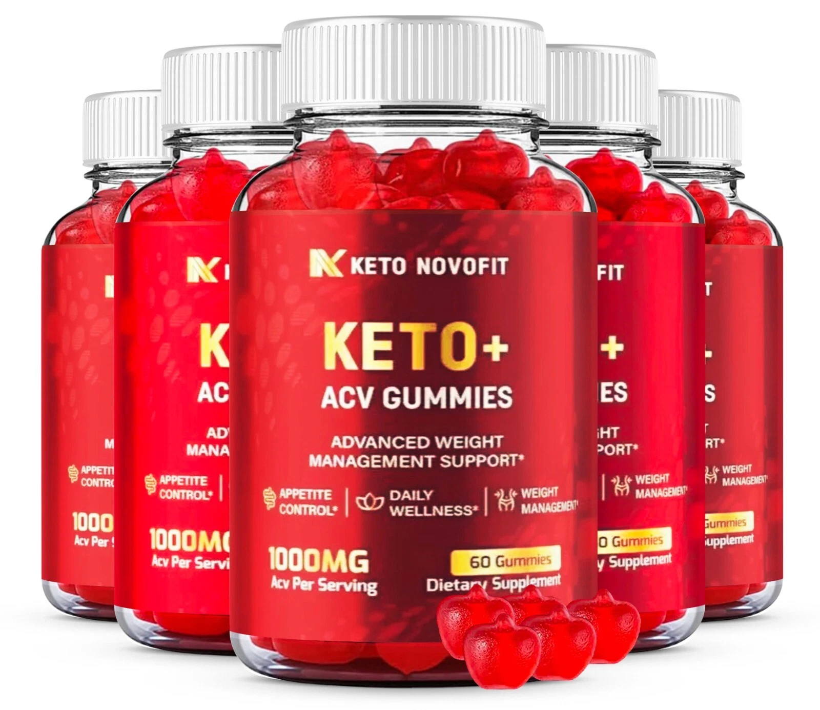 Keto Novofit ACV Gummies Advanced Formula Dietary Supplement- 5 PACK