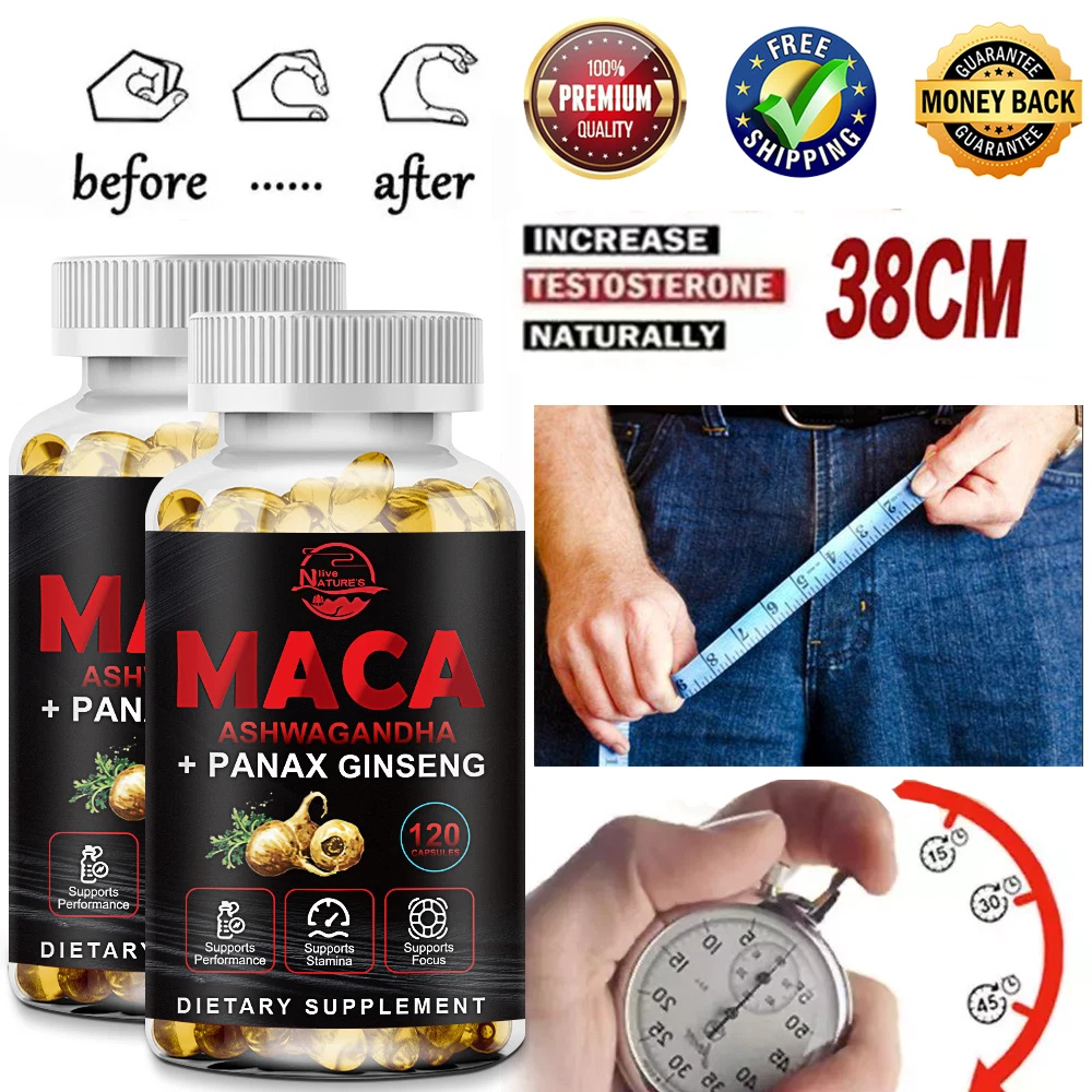 Raíz de Maca Orgánica 240 Cápsulas 10000mg, Extracto de Maca Peruana para Hombres y Mujeres