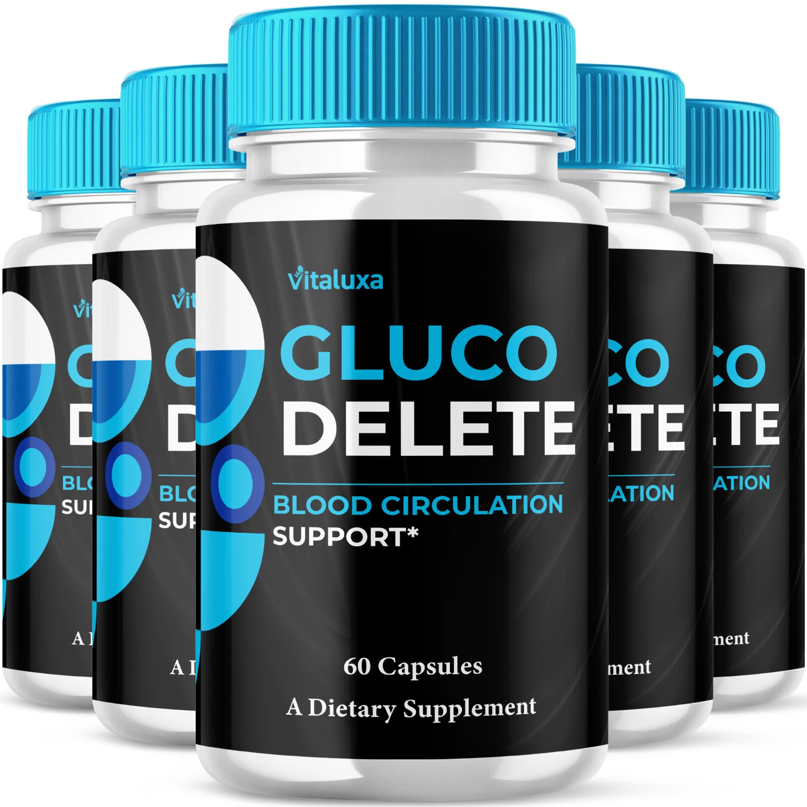 (5 Pack) Gluco Delete Blood Support Premium for Healthy Levels (300 Capsules)