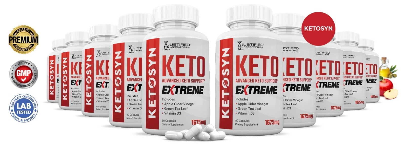 Ketosyn Keto ACV Extreme Pills 1675MG Stronger Thn Gummys Keto Support 10Pk