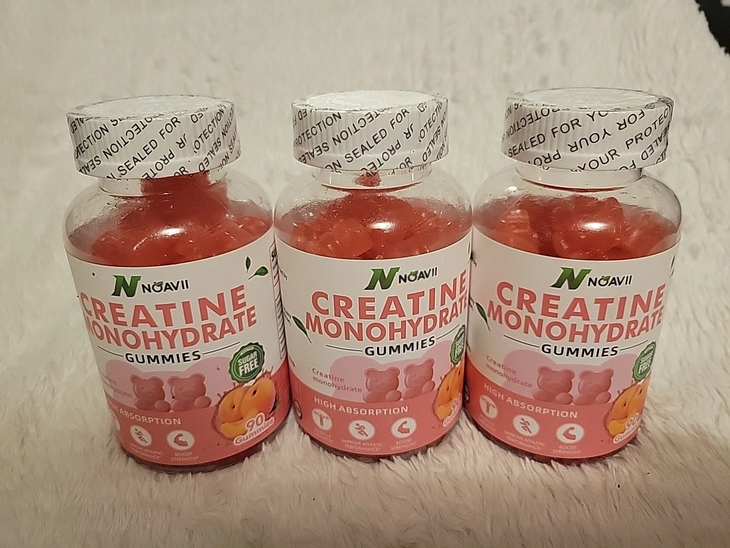Creatine Monohydrate Gummies 5000mg. 90ct Each. 3 Pack. Free SHIP!